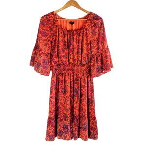 Le Gali Helene Orange Print Boho Style Dress